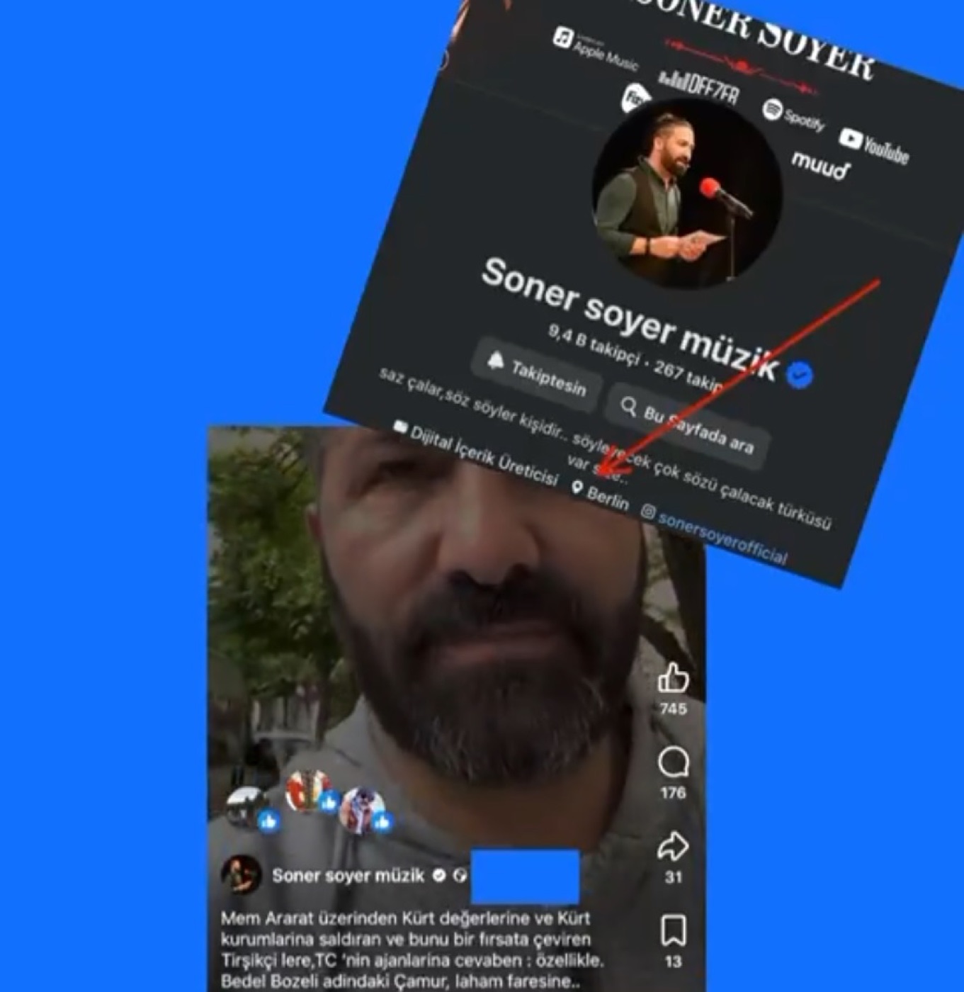 Post calunnioso di Soner SOYER rivolto allo storico Bedel BOSELİ (20.05.2026)